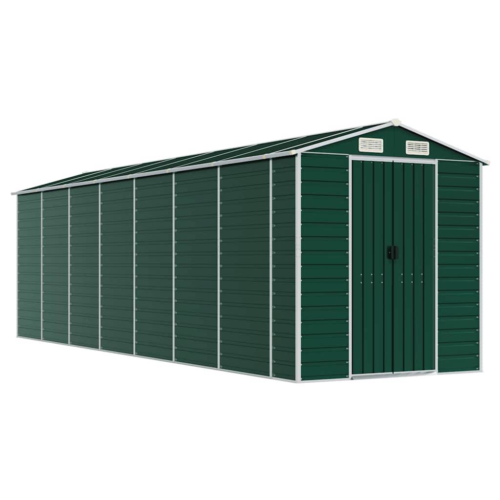 vidaXL Gerätehaus Grün 191x640x198 cm Verzinkter Stahl