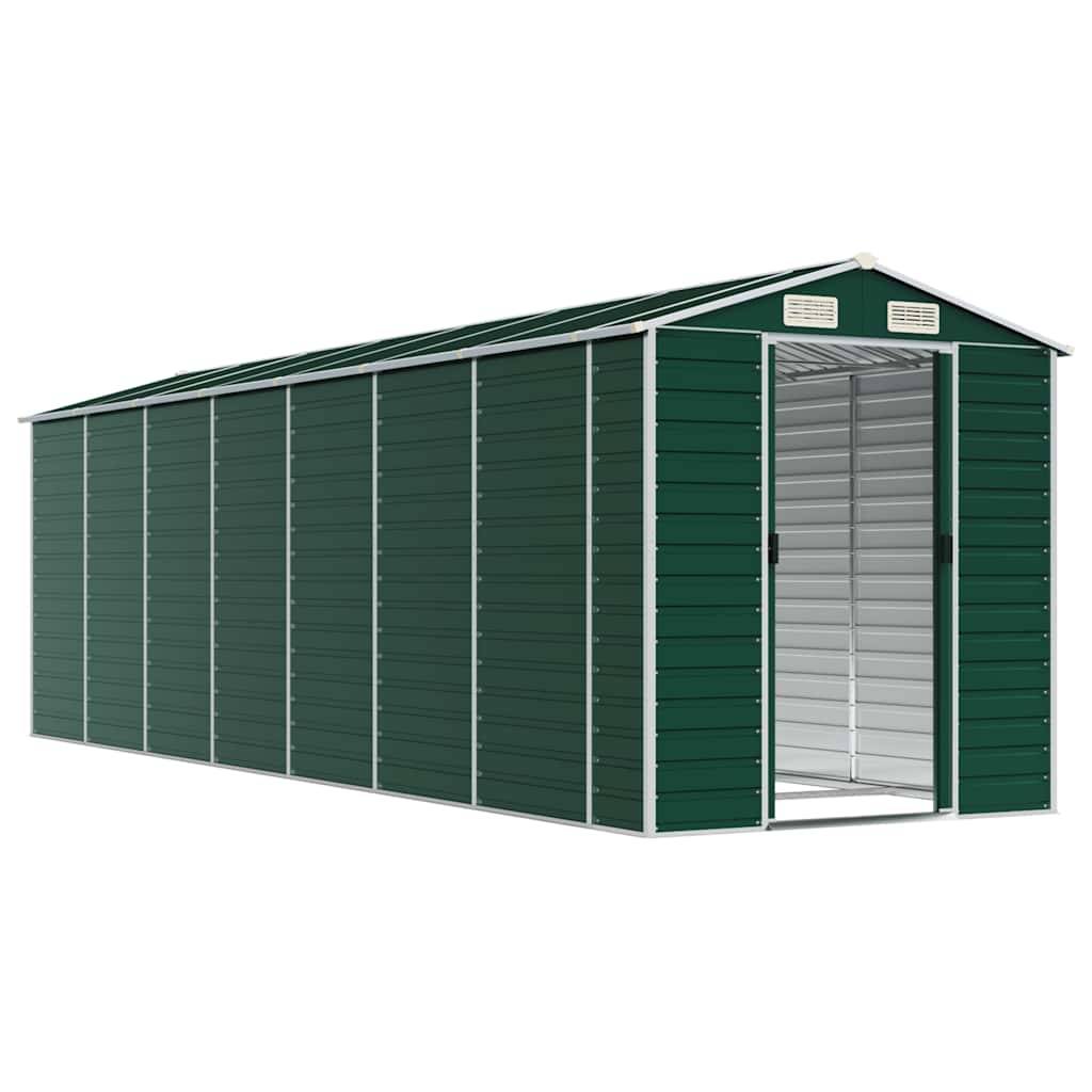 vidaXL Gerätehaus Grün 191x640x198 cm Verzinkter Stahl