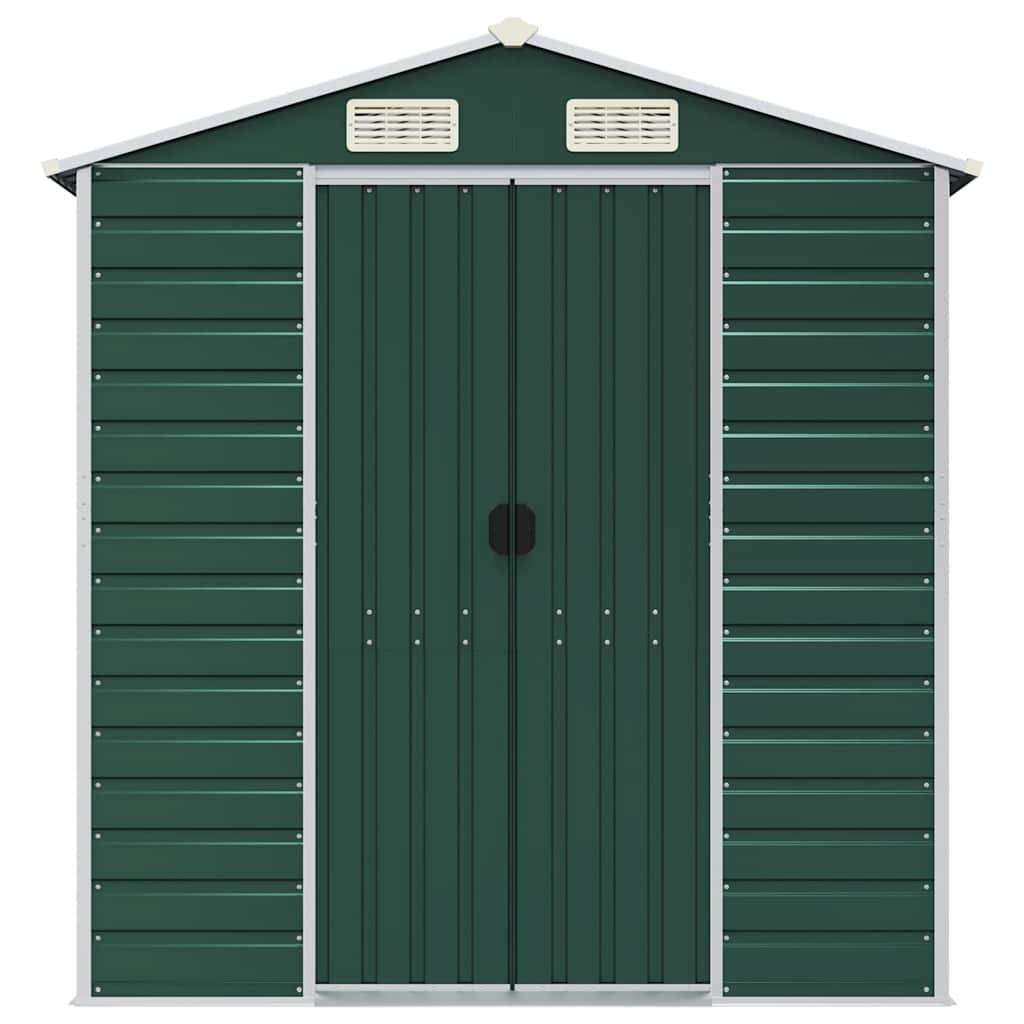 vidaXL Gerätehaus Grün 191x640x198 cm Verzinkter Stahl