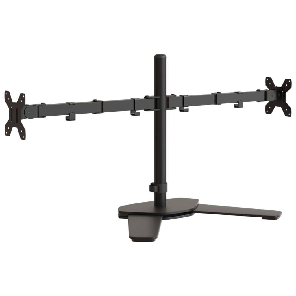 vidaXL Tischhalterung für 2 Monitore Schwarz Stahl VESA 75/100 mm