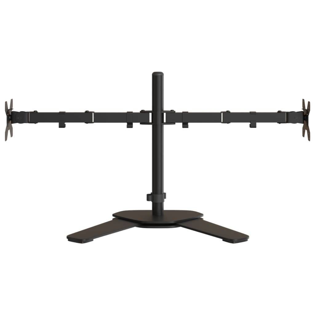 vidaXL Tischhalterung für 2 Monitore Schwarz Stahl VESA 75/100 mm