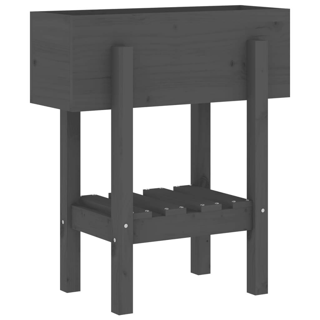 vidaXL Pflanzkübel Grau 62x30x69 cm Massivholz Kiefer