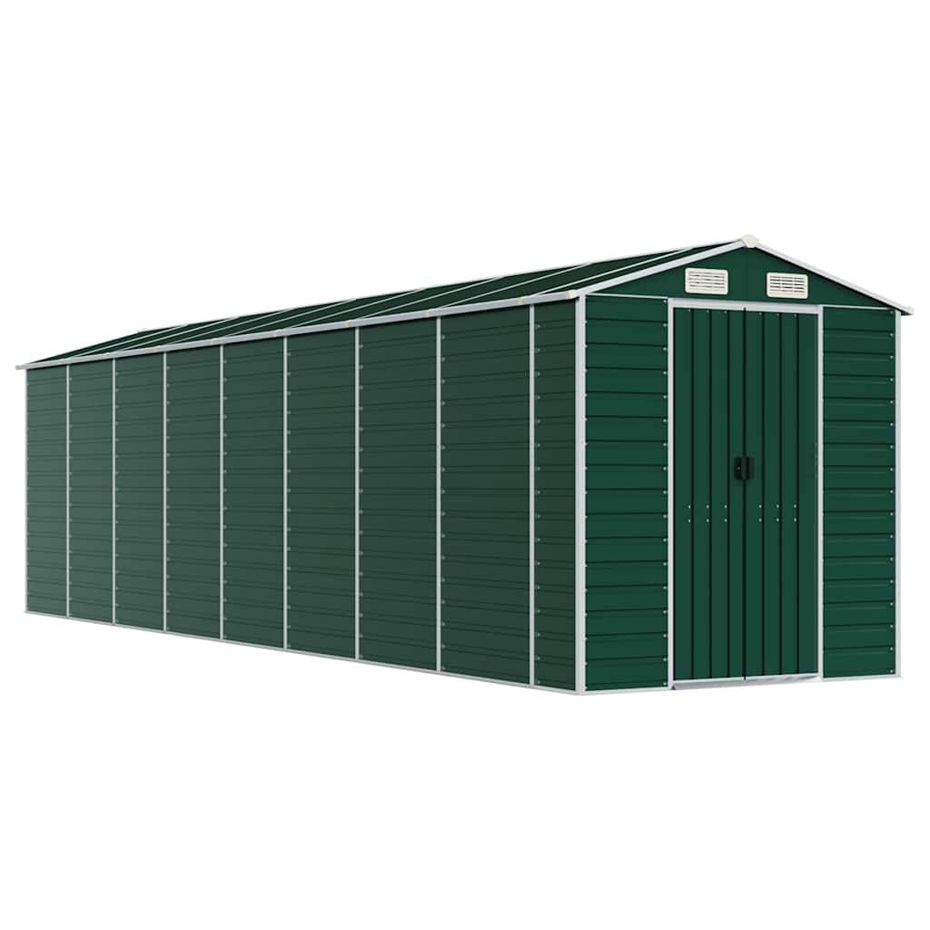 vidaXL Gerätehaus Grün 191x725x198 cm Verzinkter Stahl