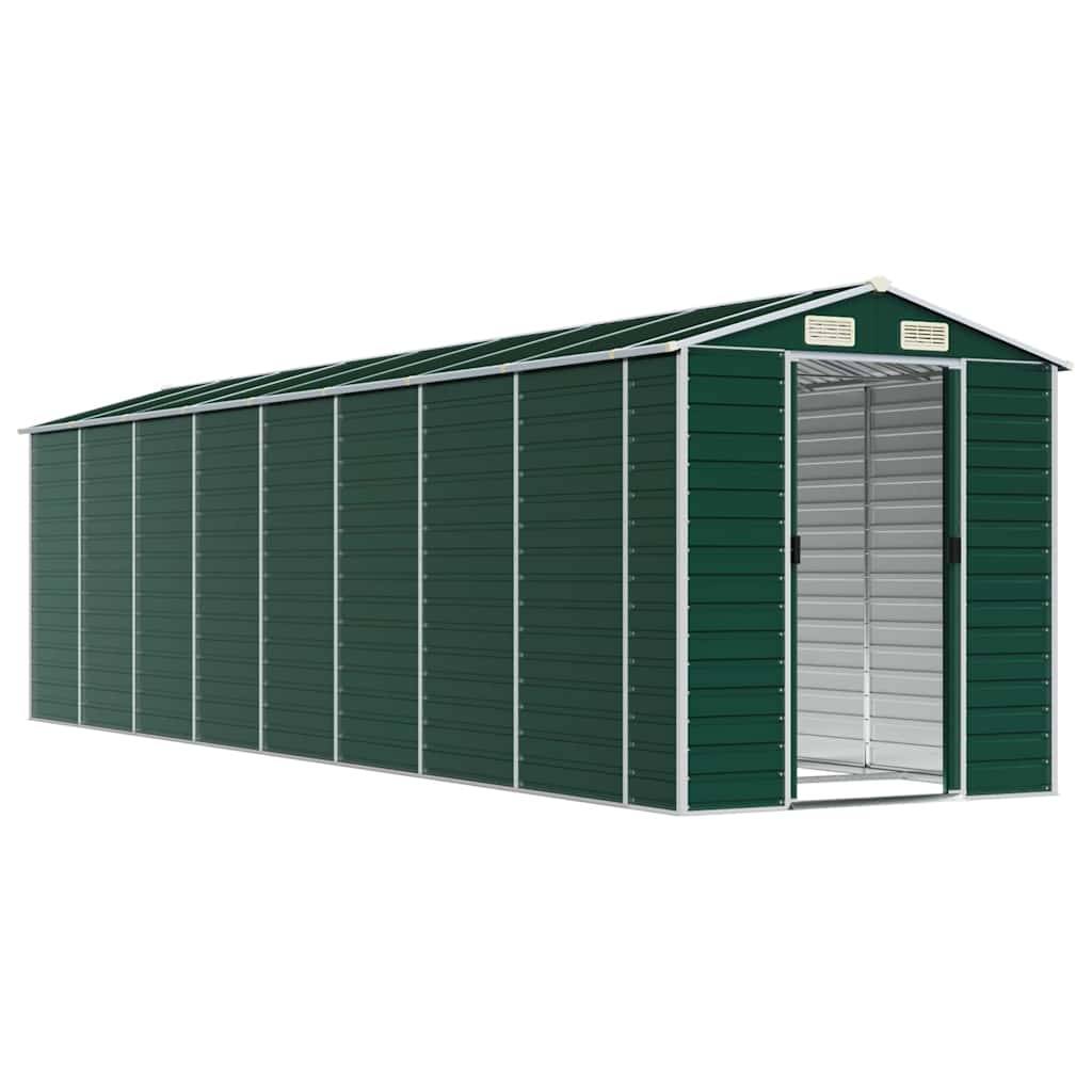 vidaXL Gerätehaus Grün 191x725x198 cm Verzinkter Stahl