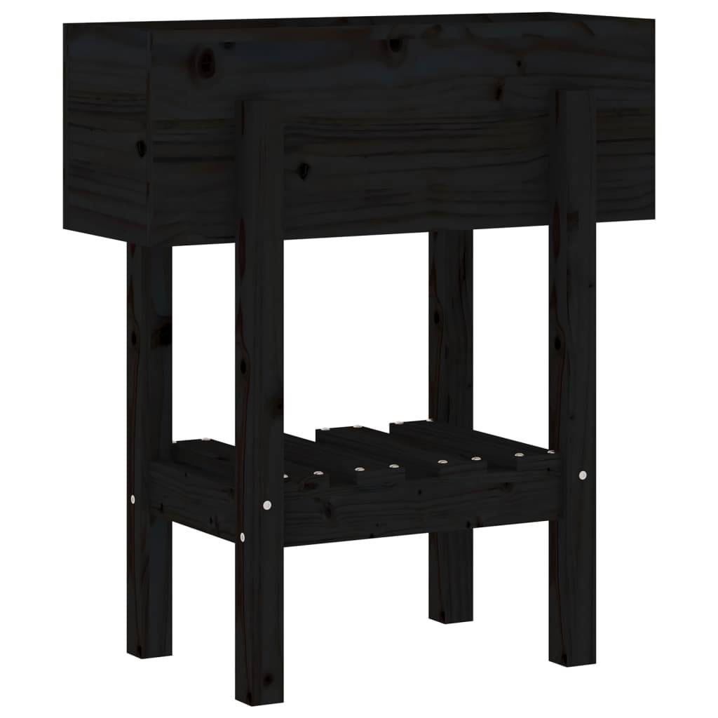 vidaXL Pflanzkübel Schwarz 62x30x69 cm Massivholz Kiefer