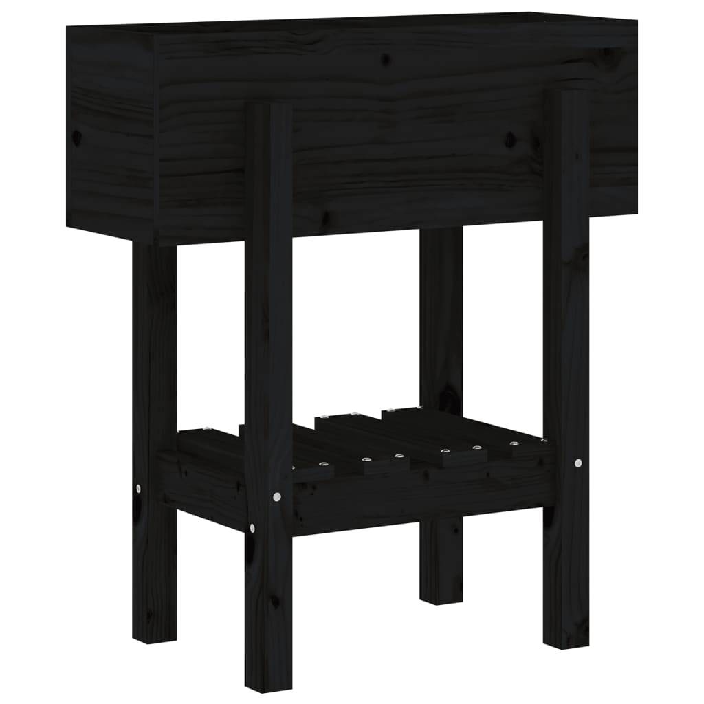 vidaXL Pflanzkübel Schwarz 62x30x69 cm Massivholz Kiefer