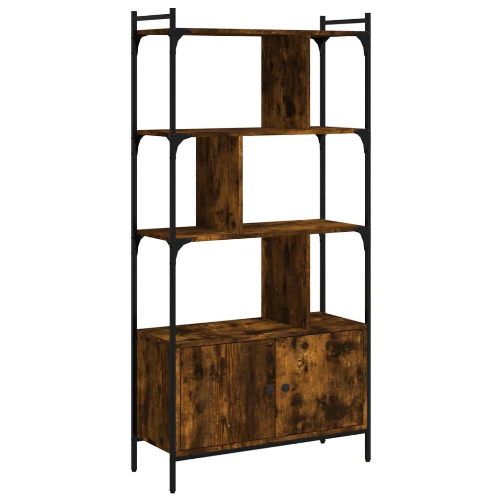 vidaXL Bücherregal mit Tür Räuchereiche 76,5x30x154,5 cm Holzwerkstoff