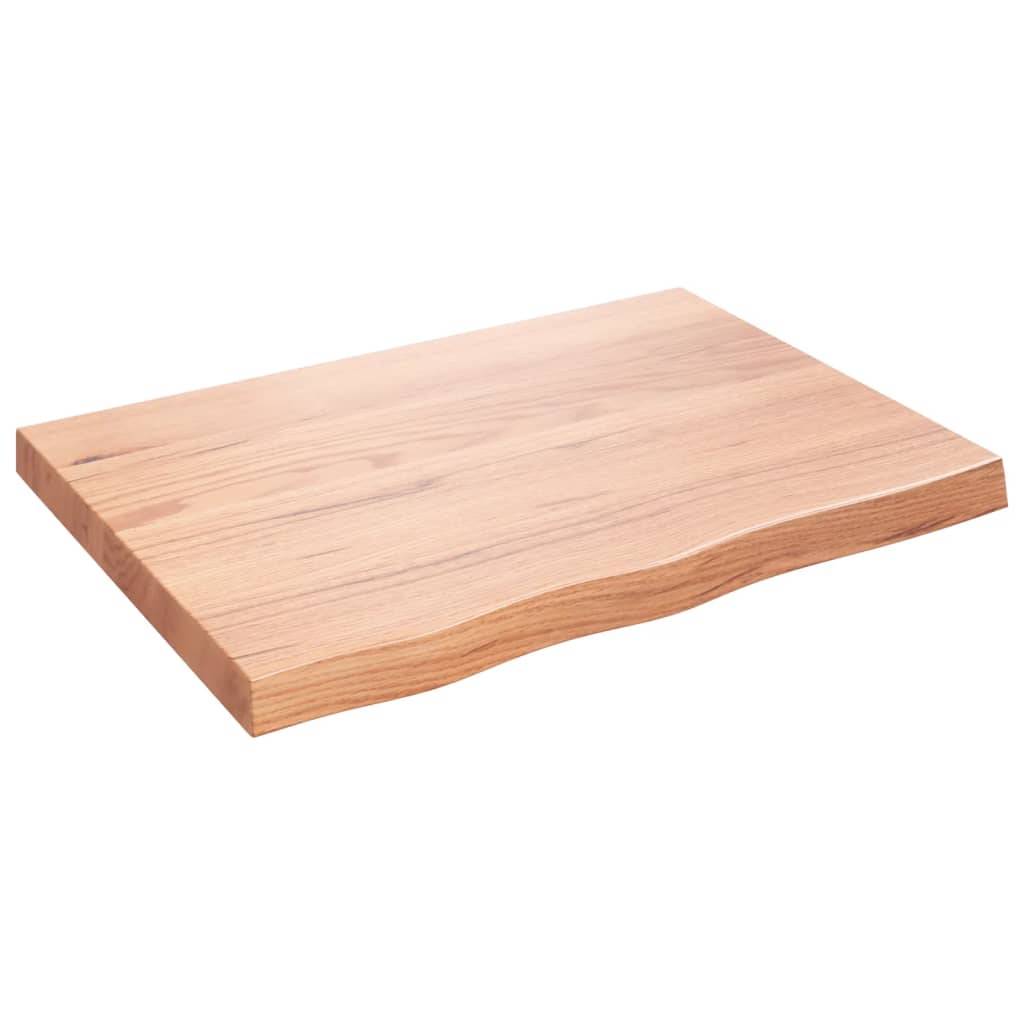 vidaXL Waschtischplatte Hellbraun 80x60x(2-6) cm Massivholz Behandelt
