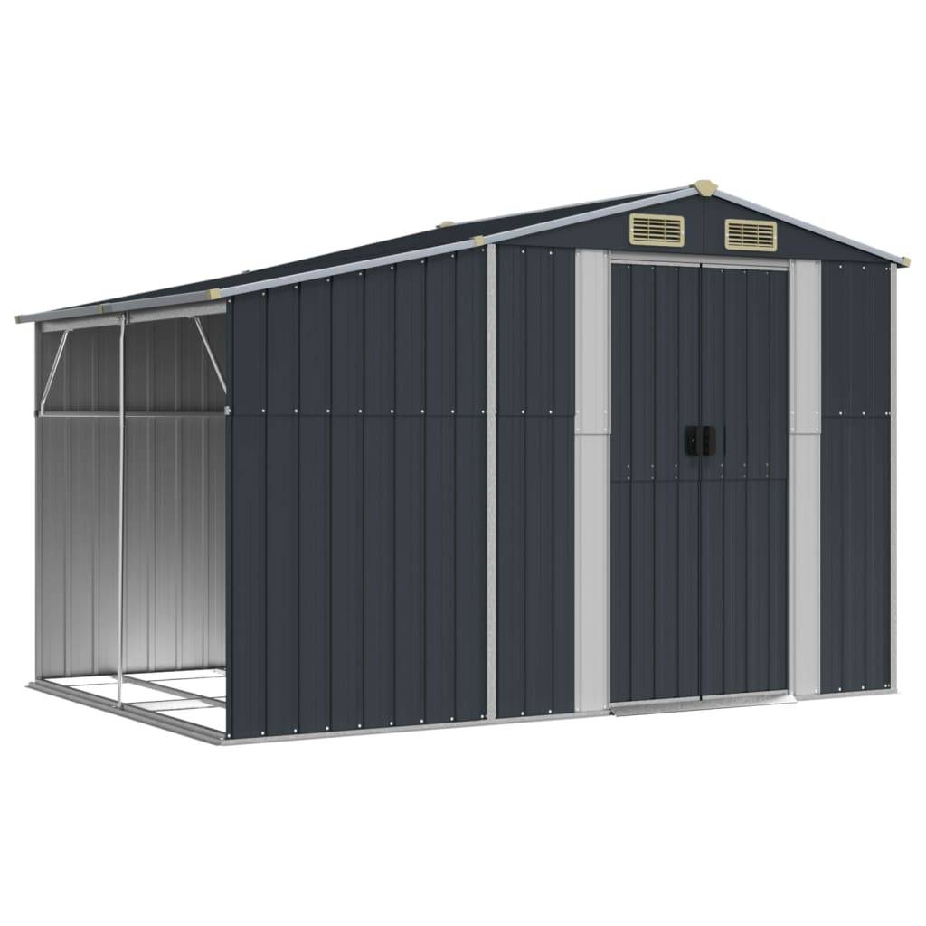 vidaXL Gerätehaus Anthrazit 277x192,5x179 cm Verzinkter Stahl