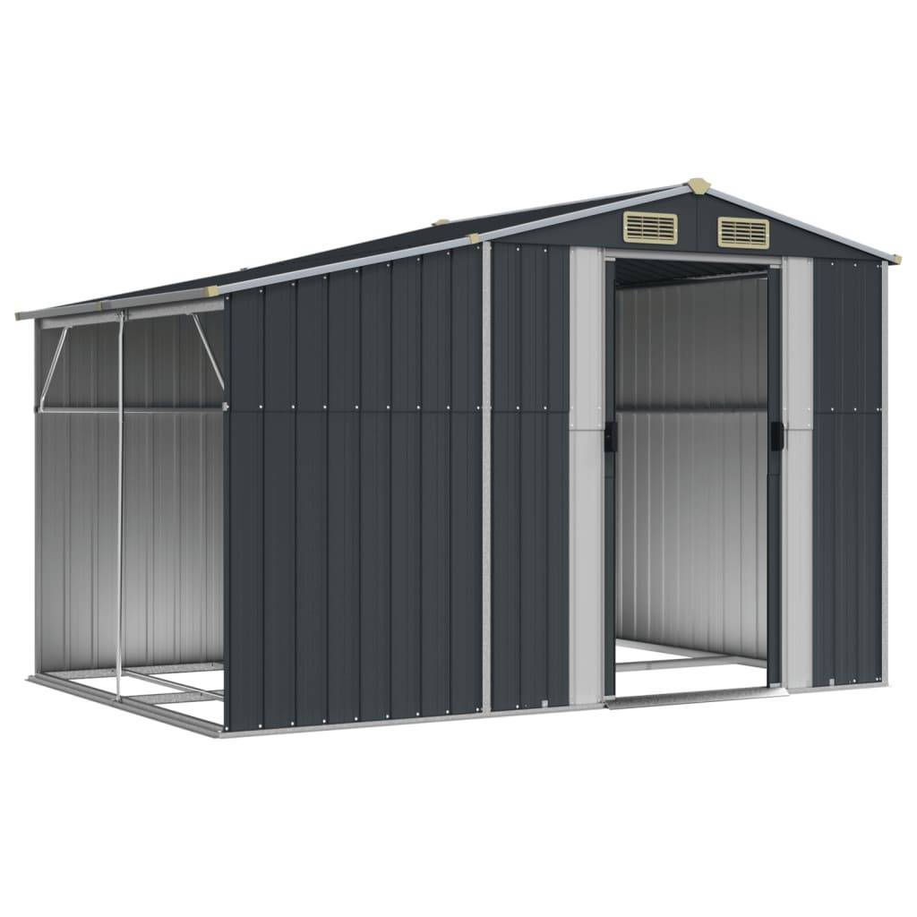 vidaXL Gerätehaus Anthrazit 277x192,5x179 cm Verzinkter Stahl