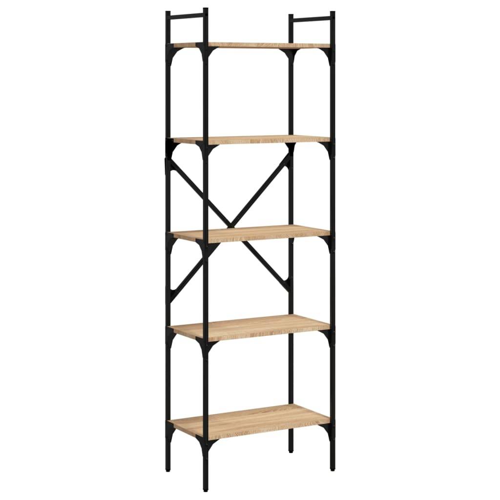 vidaXL Bücherregal 5 Fächer Sonoma-Eiche 56x31,5x174 cm Holzwerkstoff