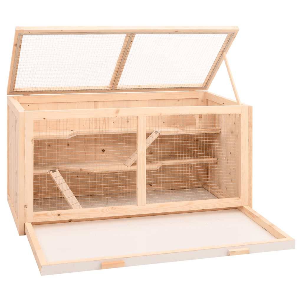 vidaXL Hamsterkäfig 104x52x54 cm Massivholz Tanne