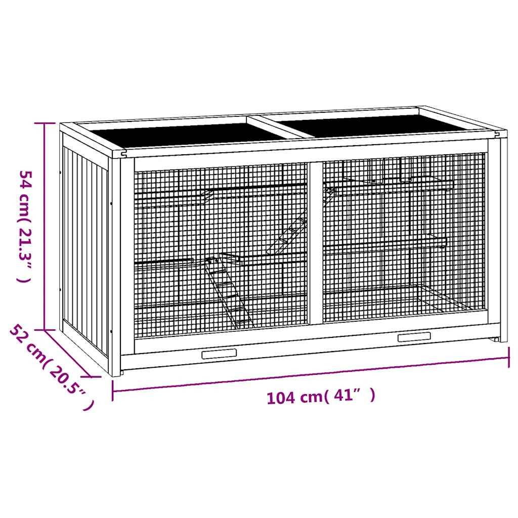 vidaXL Hamsterkäfig 104x52x54 cm Massivholz Tanne