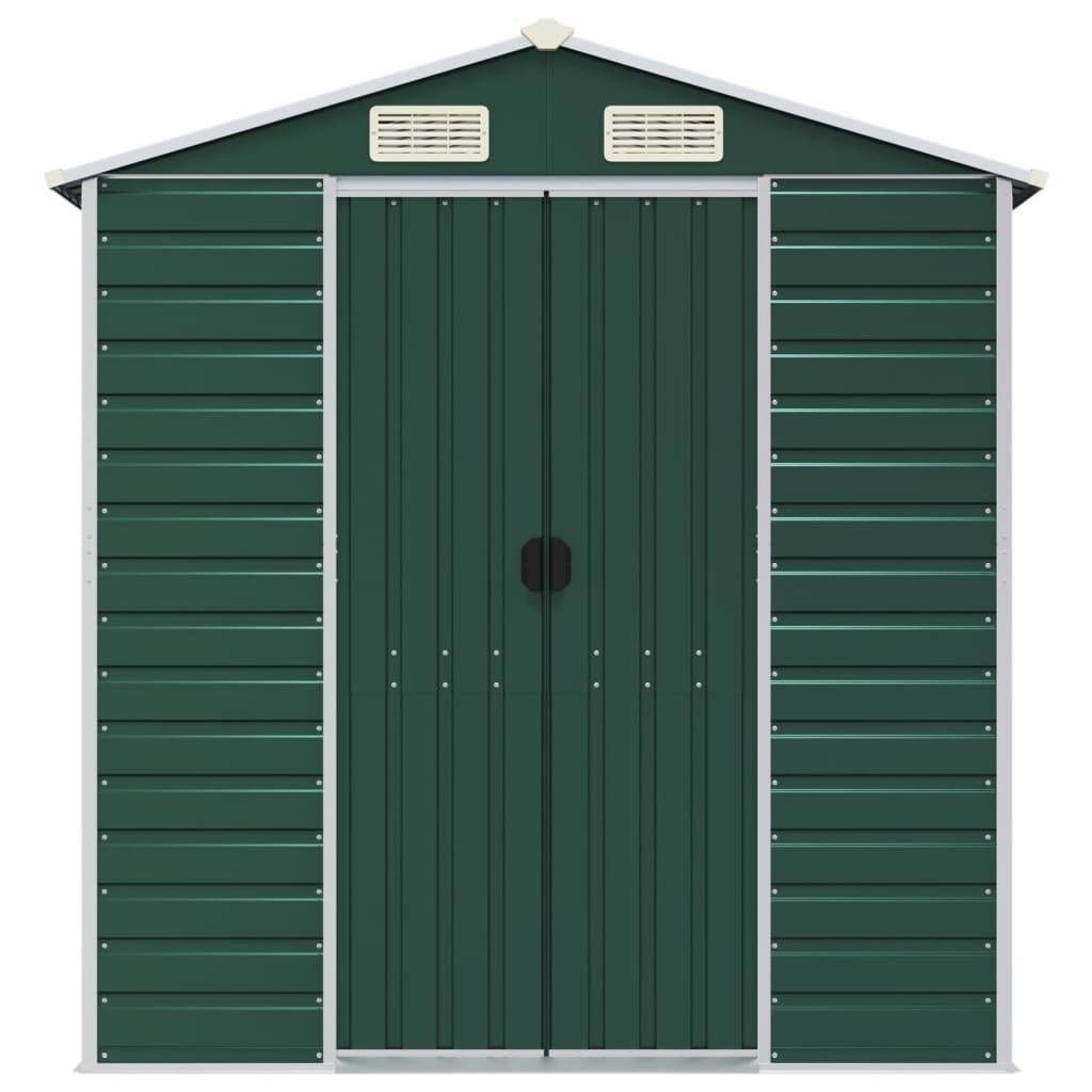vidaXL Gerätehaus Grün 191x470x198 cm Verzinkter Stahl