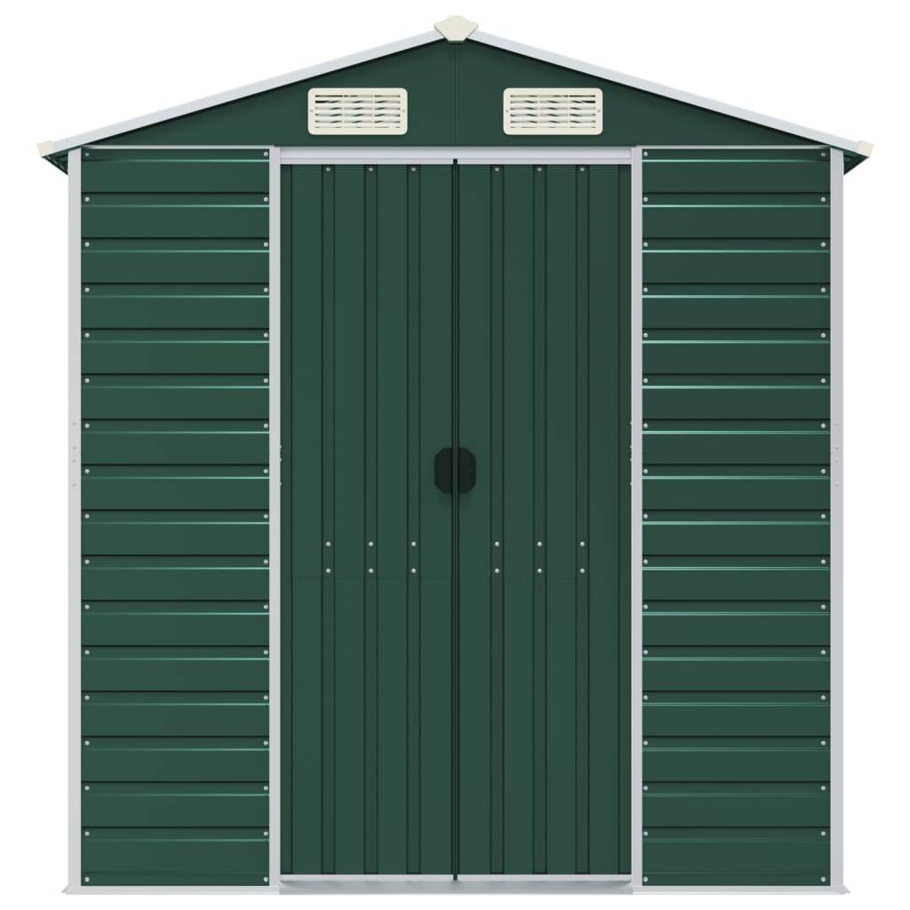 vidaXL Gerätehaus Grün 191x980x198 cm Verzinkter Stahl