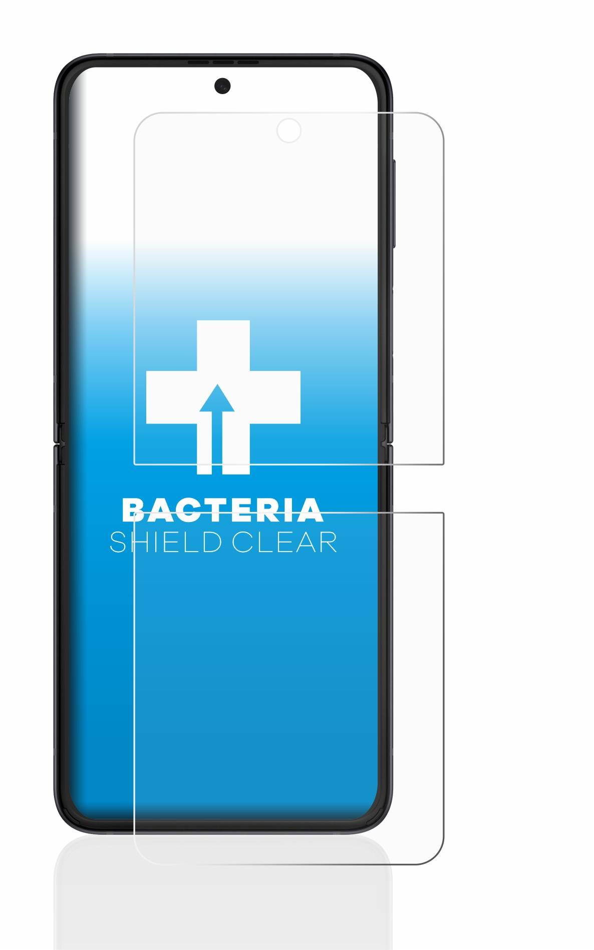 upscreen Schutzfolie für Samsung Galaxy Z Flip 3 5G Antibakterielle Folie Klar Anti-Kratzer