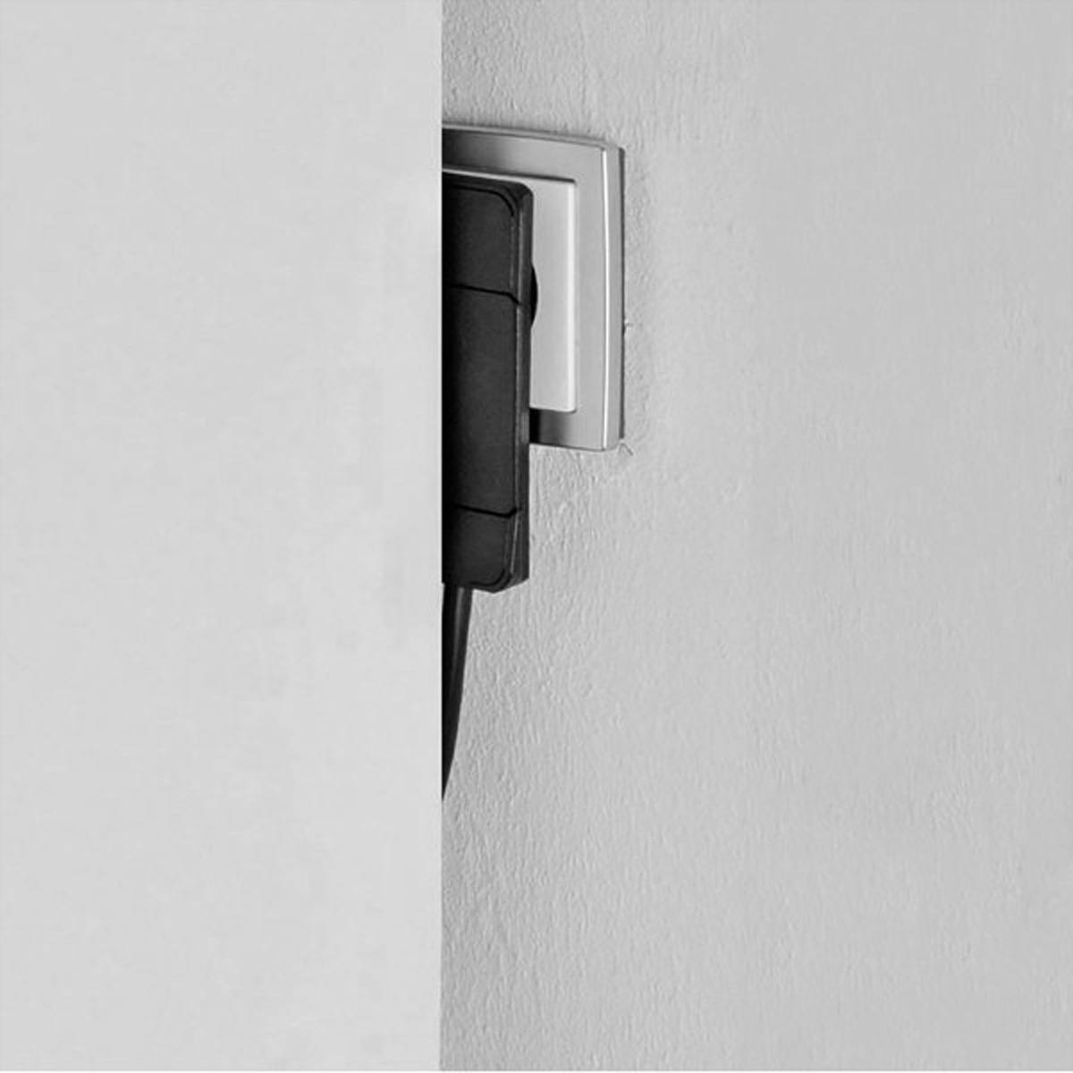 BACHMANN SmartPlug Flachstecker, mit 3x Schutzkontakt Steckdosenleiste, schwarz, 1,6 m