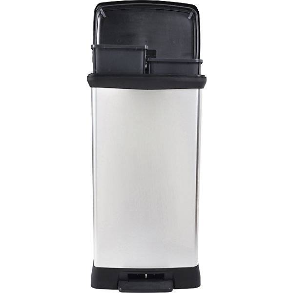 Tretmülleimer DECOBIN eckig Volumen 2 x 23 l HxBxT 730 x 300 x 400 mm silber. 772876 49 Abfallbehälter
