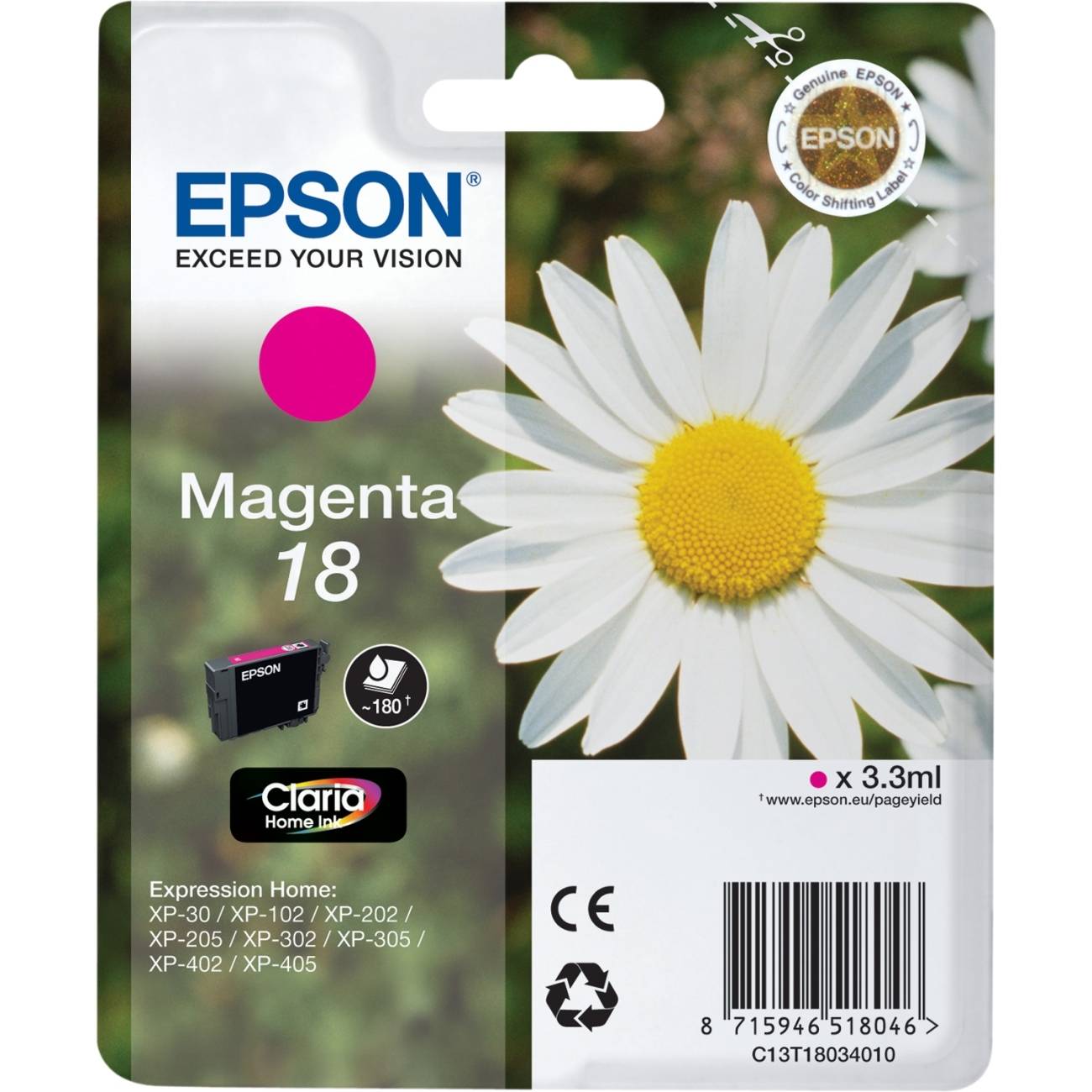 Epson 18 - Magenta - Original - Tintenpatrone - für Expression Home XP-212 - 215