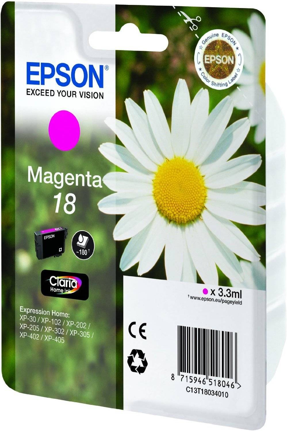 Epson 18 - Magenta - Original - Tintenpatrone - für Expression Home XP-212 - 215