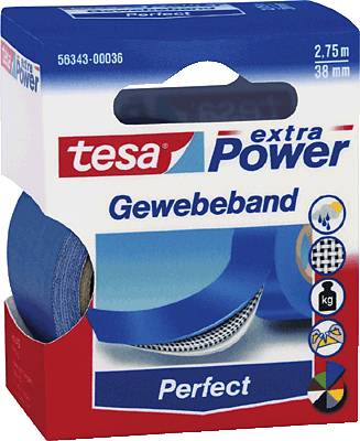 tesa PERFECT 56343-00036-03 Gewebeklebeband tesa® extra Power Blau (L x B) 2.75 m x 38 mm 1 St.