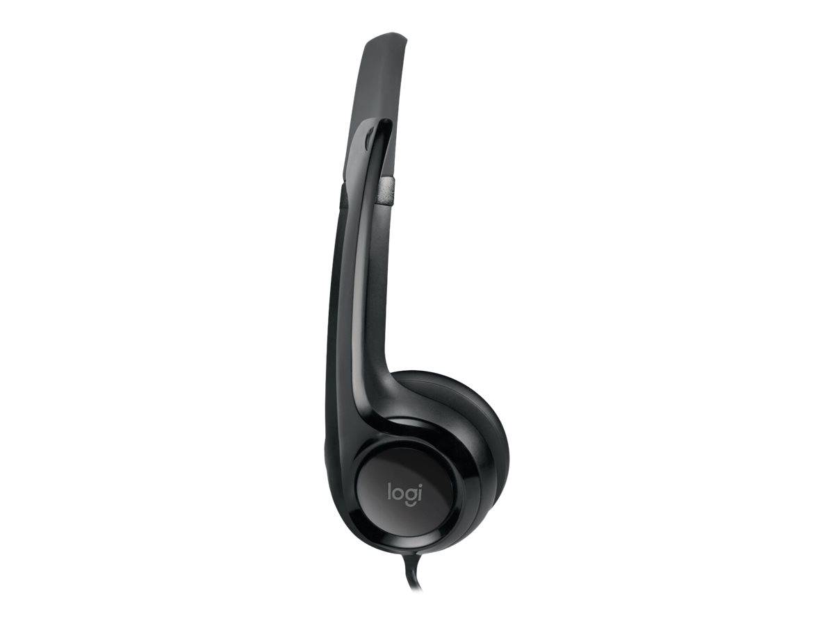 Logitech H390 Computer On Ear Headset kabelgebunden Stereo Grauweiß Mikrofon-Rauschunterdrückung Headset, Lautstärkeregelung, Mikrofon-Stummschalt