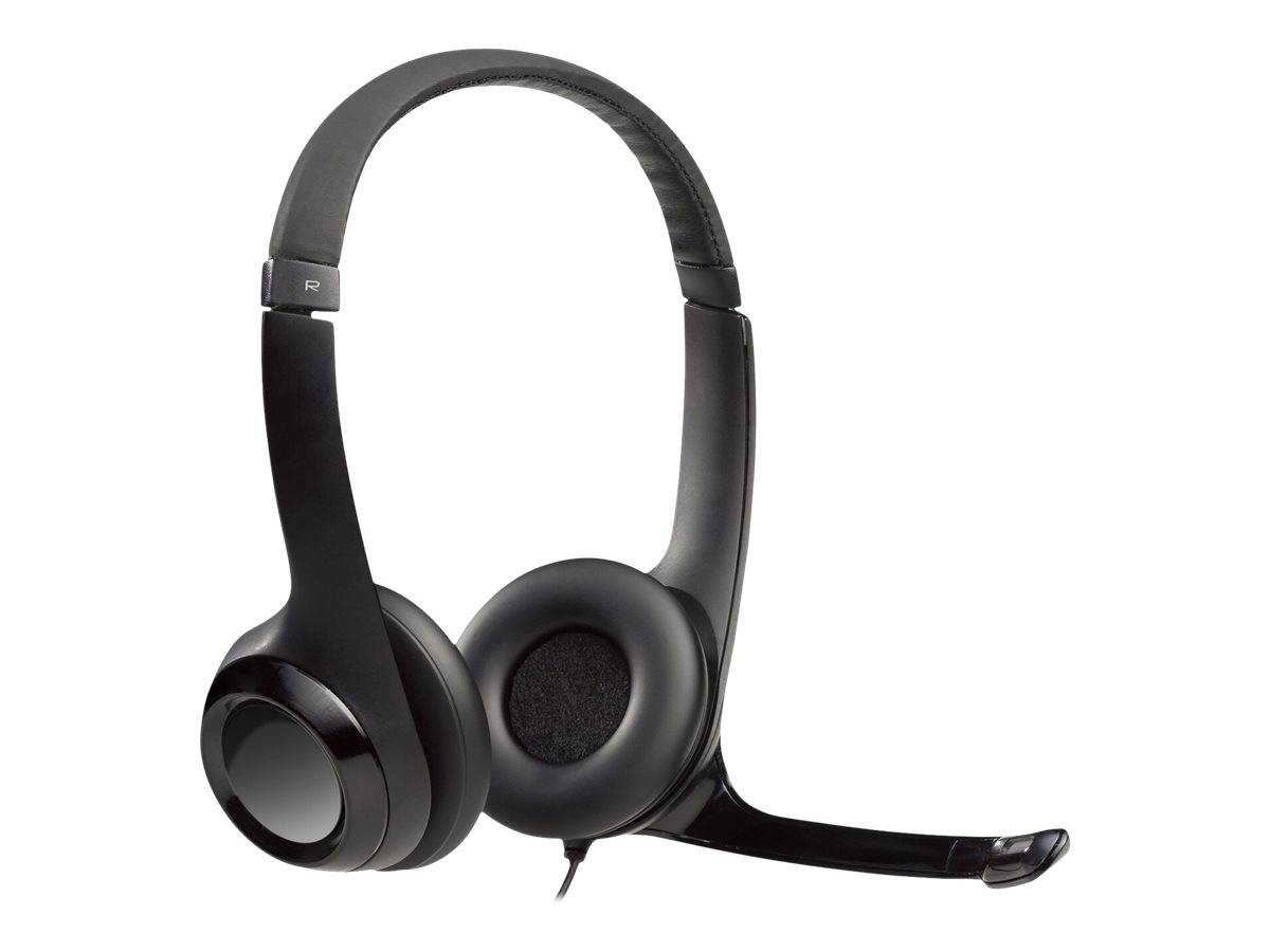 Logitech H390 Computer On Ear Headset kabelgebunden Stereo Grauweiß Mikrofon-Rauschunterdrückung Headset, Lautstärkeregelung, Mikrofon-Stummschalt