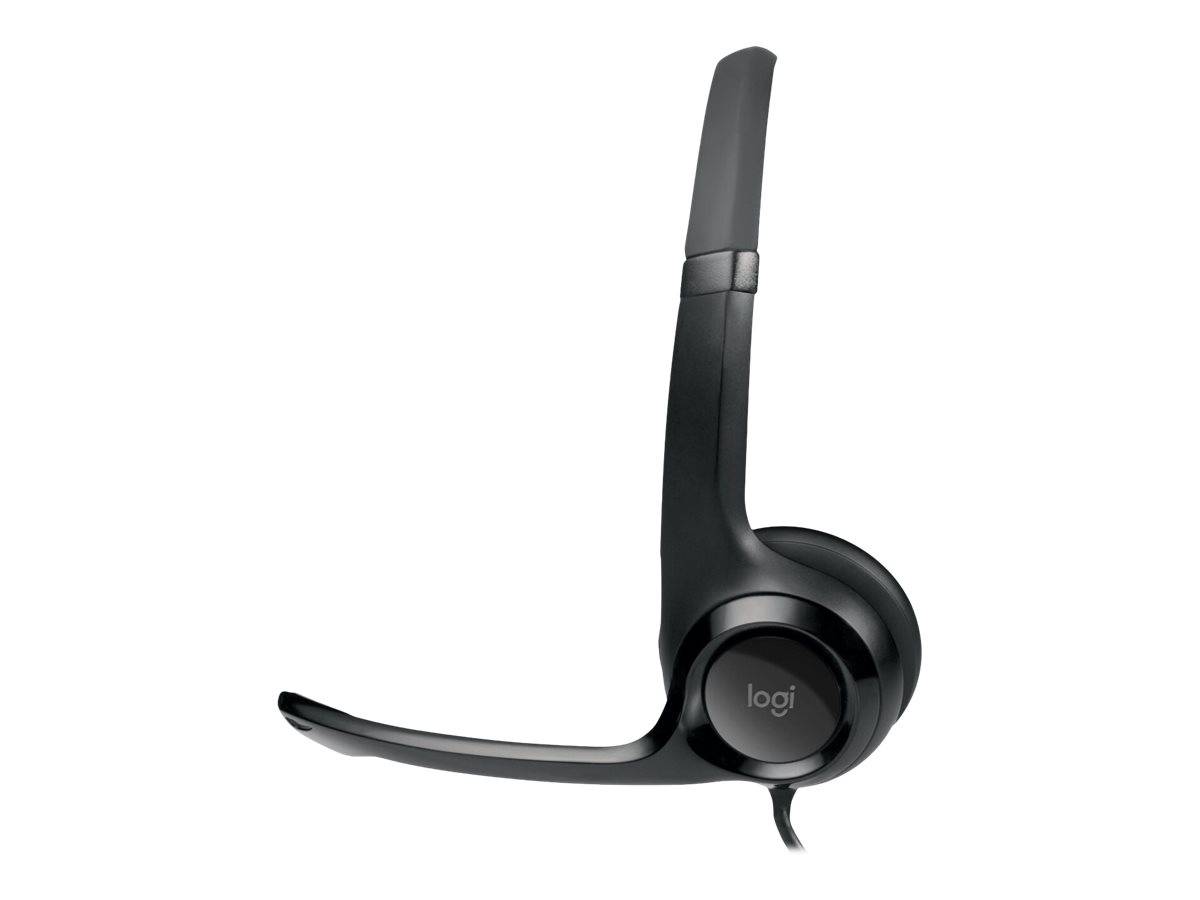 Logitech H390 Computer On Ear Headset kabelgebunden Stereo Grauweiß Mikrofon-Rauschunterdrückung Headset, Lautstärkeregelung, Mikrofon-Stummschalt