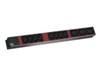 Bachmann 800.2332 19 Zoll Netzwerkschrank-Steckdosenleiste 1 HE Kaltgeräte-Steckdose C19 16A Schwarz, Rot