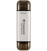 Transcend ESD310S 512 GB Externe SSD USB-A (USB 3.2 Gen 2), USB-C® Silber TS512GESD310S
