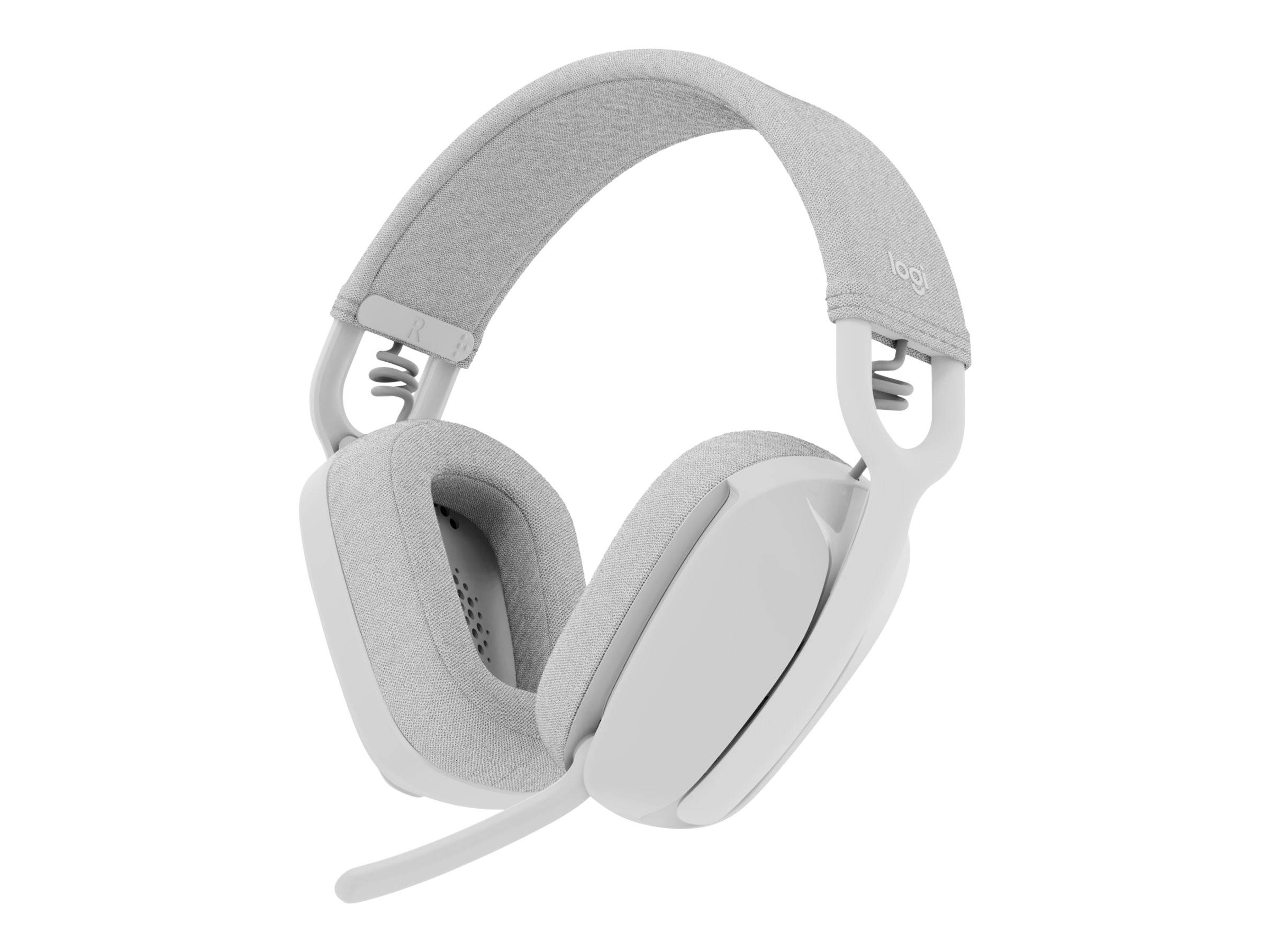 Logitech ZONE VIBE 100 Over Ear Headset Bluetooth® Stereo Weiß Mikrofon-Rauschunterdrückung, Noise Cancelling Lautstärkeregelung, Mikrofon-Stumm