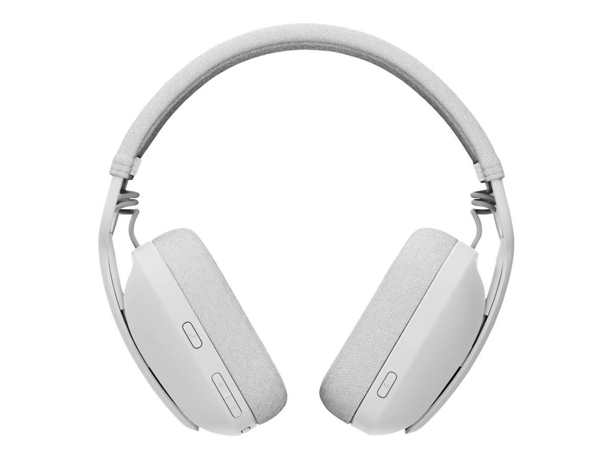 Logitech ZONE VIBE 100 Over Ear Headset Bluetooth® Stereo Weiß Mikrofon-Rauschunterdrückung, Noise Cancelling Lautstärkeregelung, Mikrofon-Stumm
