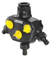 Kärcher Home & Garden 2.645-200.0 Kärcher Kunststoff 3-Wege-Verteiler Steckkupplung, 25 mm (1") IG, 24,2 mm (3/4") IG mit Regulierventil
