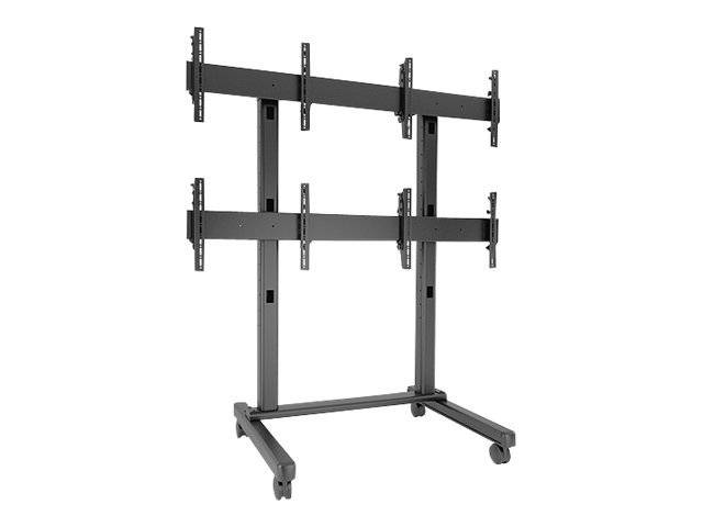 Chief Fusion Large 2x2 Freestanding Video Wall Mobile TV Cart for Displays 42-50