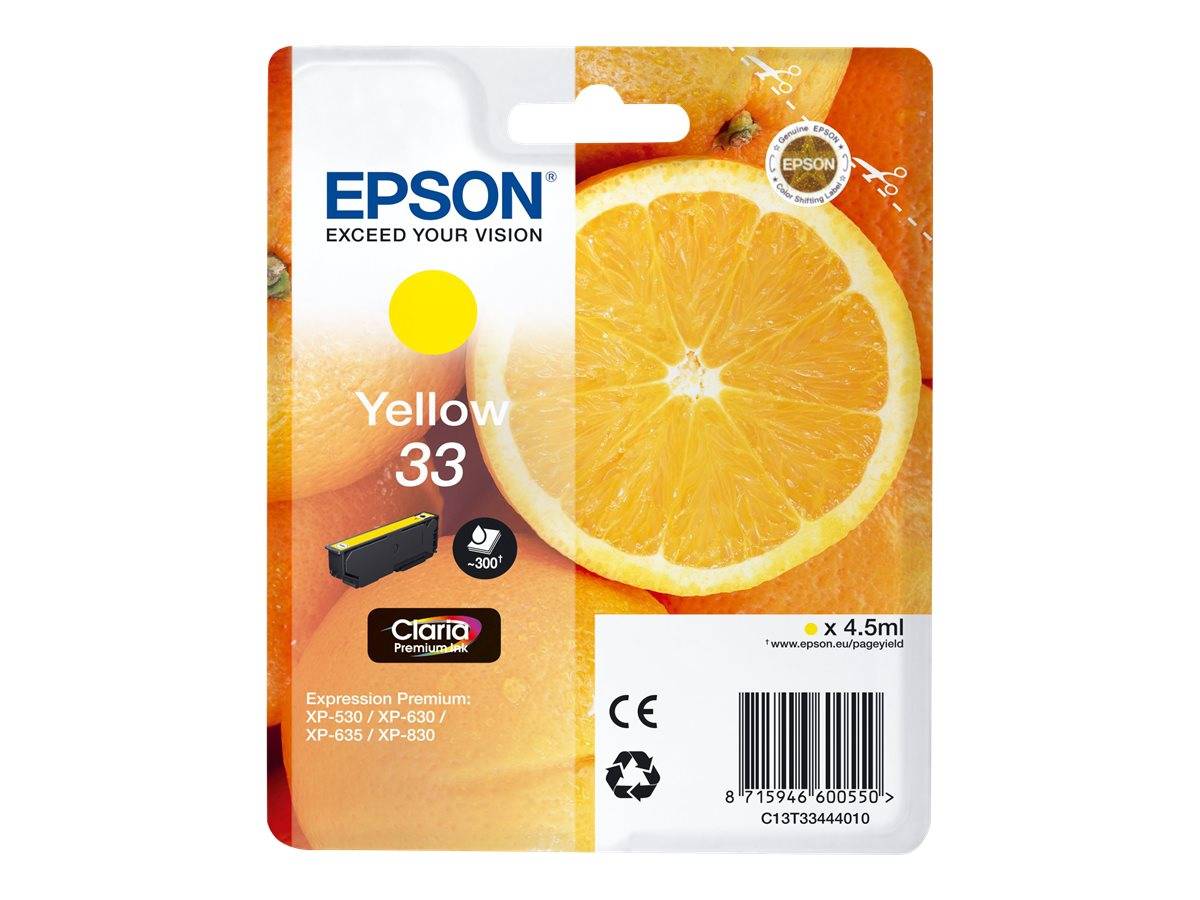 Epson Druckerpatrone T3344, 33 Original Gelb C13T33444010