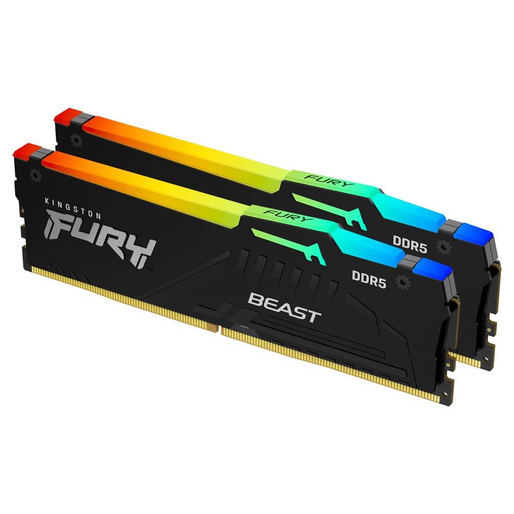 Kingston FURY Beast RGB PC-Arbeitsspeicher Kit DDR5 64 GB 2 x 32 GB Non-ECC 6000 MHz 288pin DIMM CL36 KF560C36BBEAK2-64