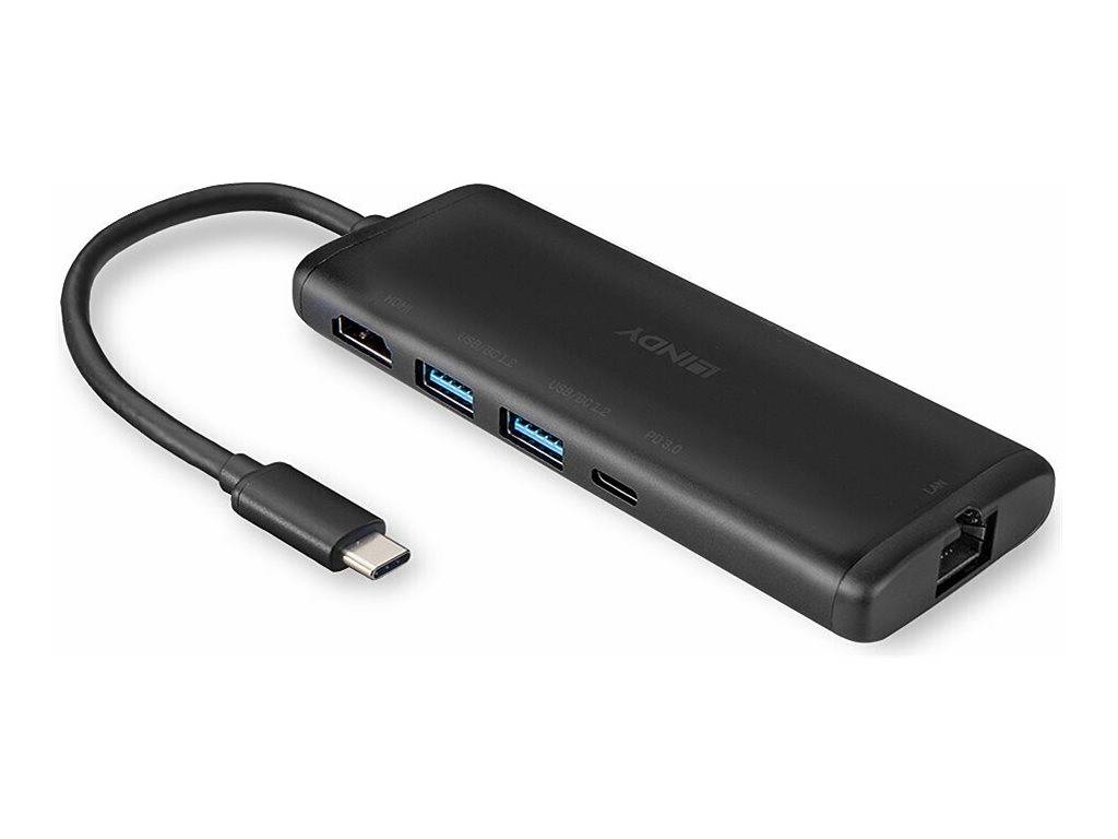LINDY DST-Mini, USB Typ C 4K Laptop Mini Dock Multimedia-Technik Dockingstation