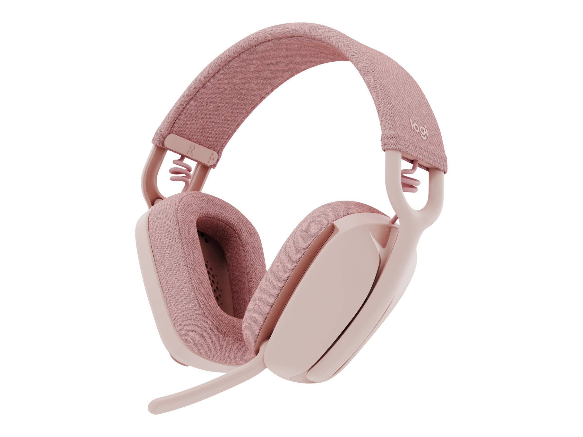 Logitech ZONE VIBE 100 Over Ear Headset Bluetooth® Stereo Rose Mikrofon-Rauschunterdrückung, Noise Cancelling Lautstärkeregelung, Mikrofon-Stumms