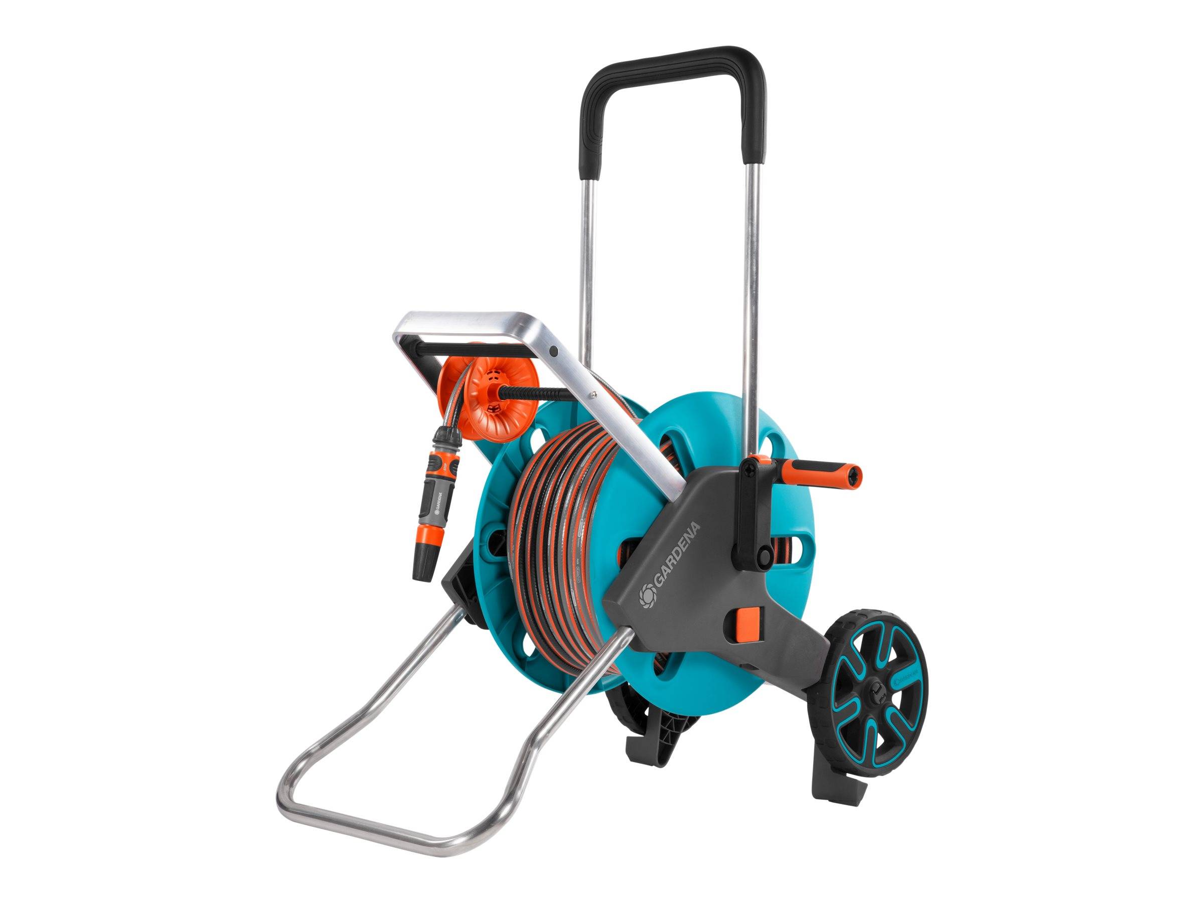 GARDENA 18517-20 CleverRoll M Easy Set Schlauchwagen 13 mm 20 m 1/2 Zoll 1 St. Türkis, Orange, Grau