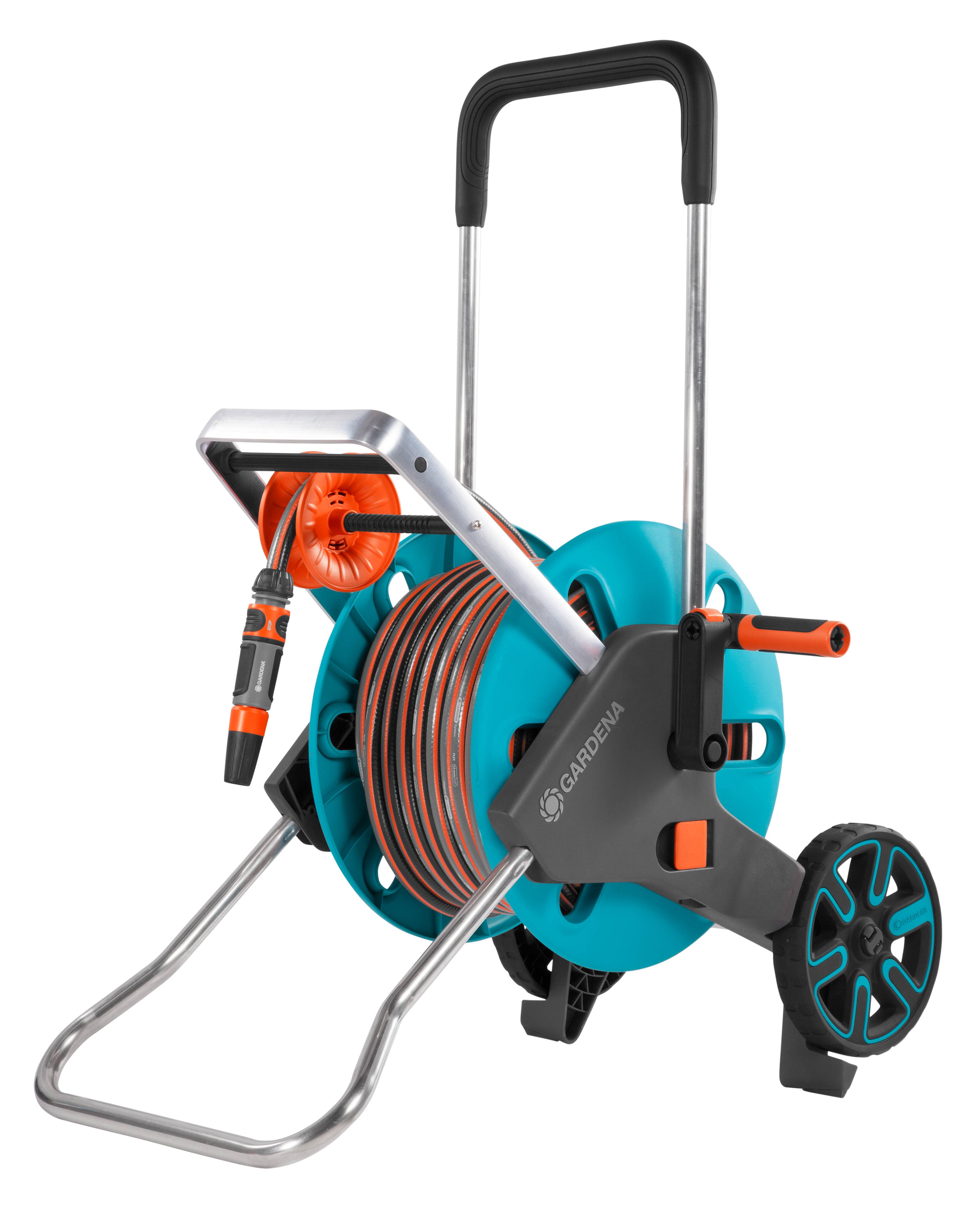 GARDENA 18517-20 CleverRoll M Easy Set Schlauchwagen 13 mm 20 m 1/2 Zoll 1 St. Türkis, Orange, Grau