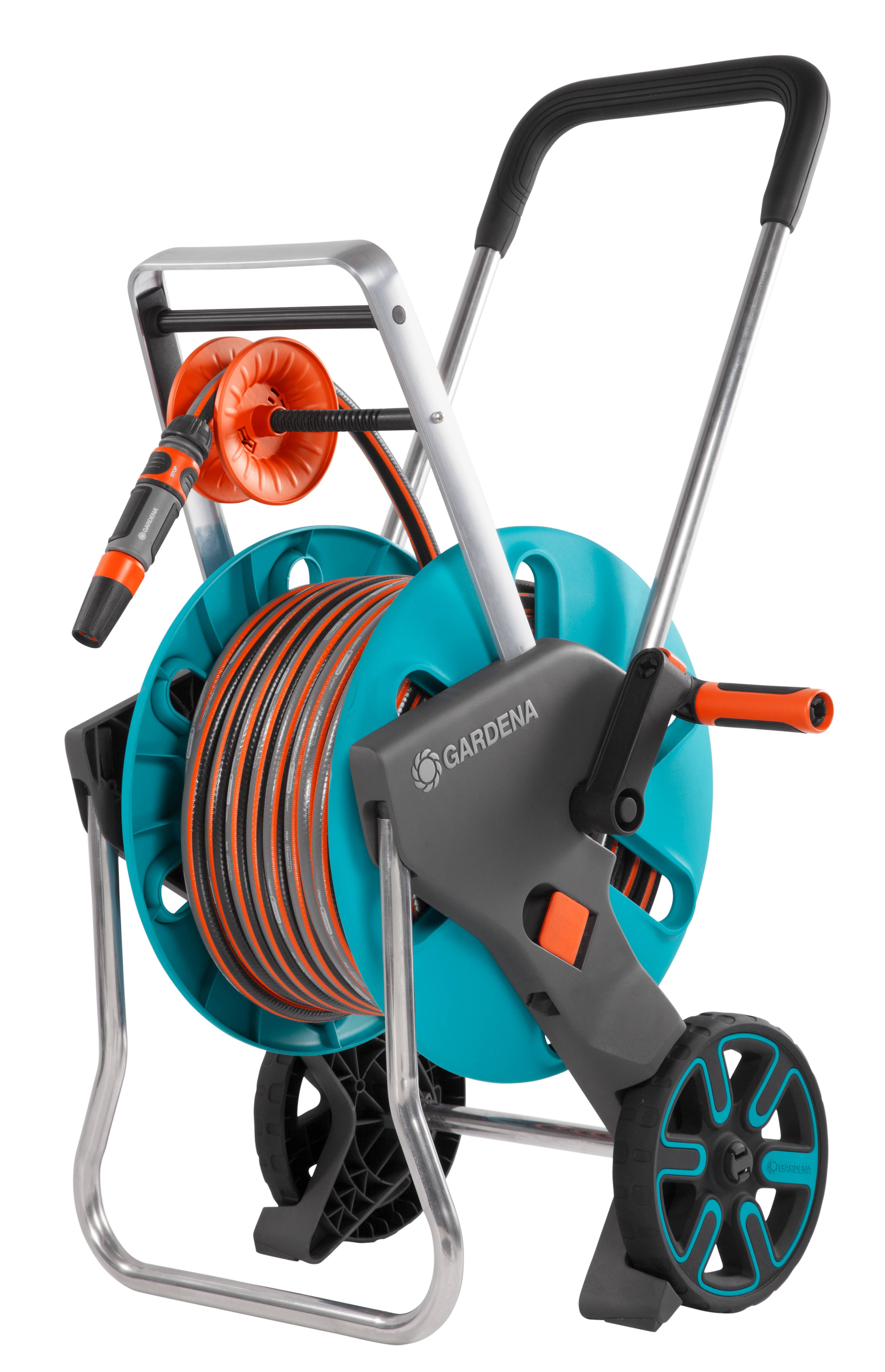 GARDENA 18517-20 CleverRoll M Easy Set Schlauchwagen 13 mm 20 m 1/2 Zoll 1 St. Türkis, Orange, Grau