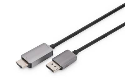Digitus DisplayPort Adapterkabel DisplayPort Stecker, HDMI-A Stecker 1.8m Schwarz DB-340305-018-S 8K UHD, dreifach geschirmt
