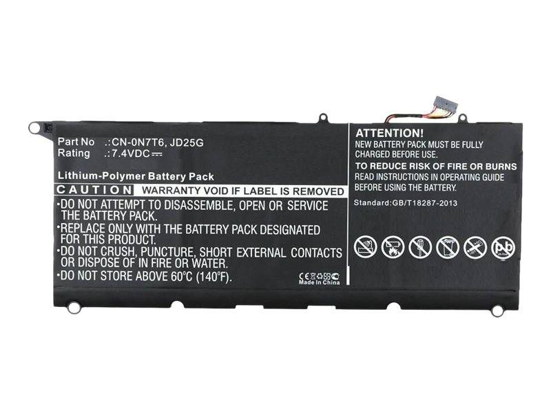 MICROBATTERY - CoreParts - Laptop-Batterie - Lithium-Polymer - 7300 mAh - 54 Wh - Schwarz - für Dell XPS 13 (9343)