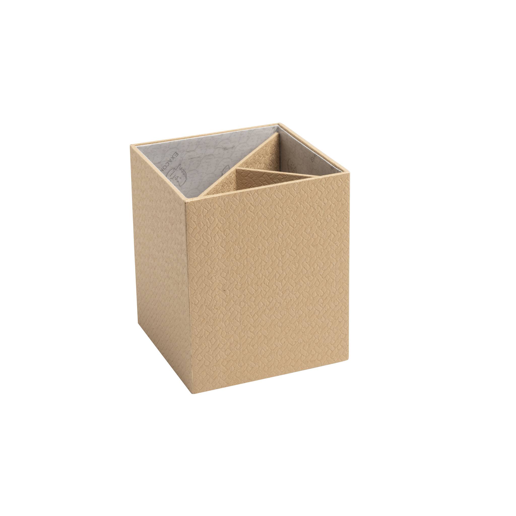 Exacompta 8x Stifteköcher, 3 Fächer, 10,7x9x9 cm, Office by me - Beige - 67602E