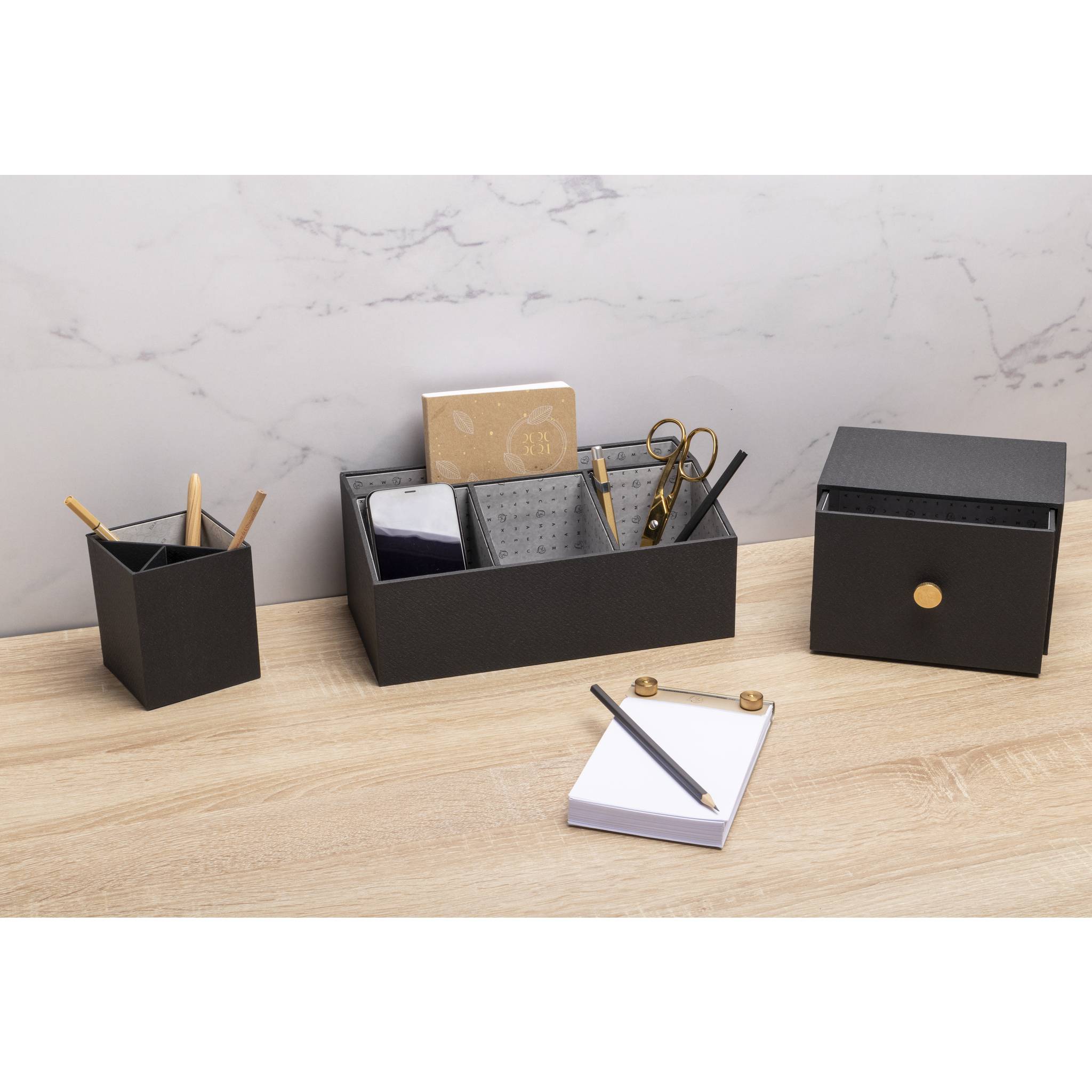 Exacompta Schreibtisch-Organizer 4 Fächer 115x277x147 cm Schwarz 68601E