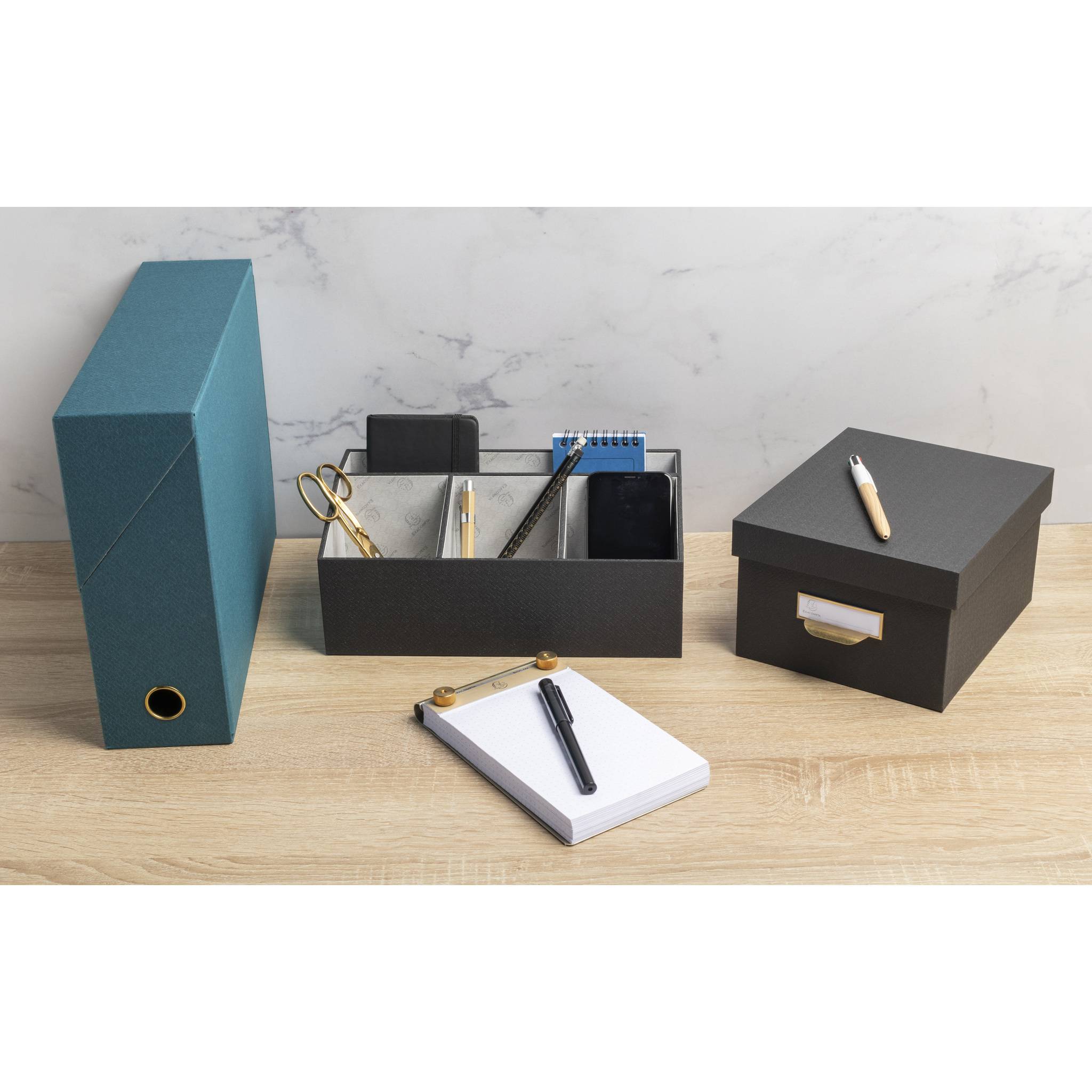 Exacompta Schreibtisch-Organizer 4 Fächer 115x277x147 cm Schwarz 68601E