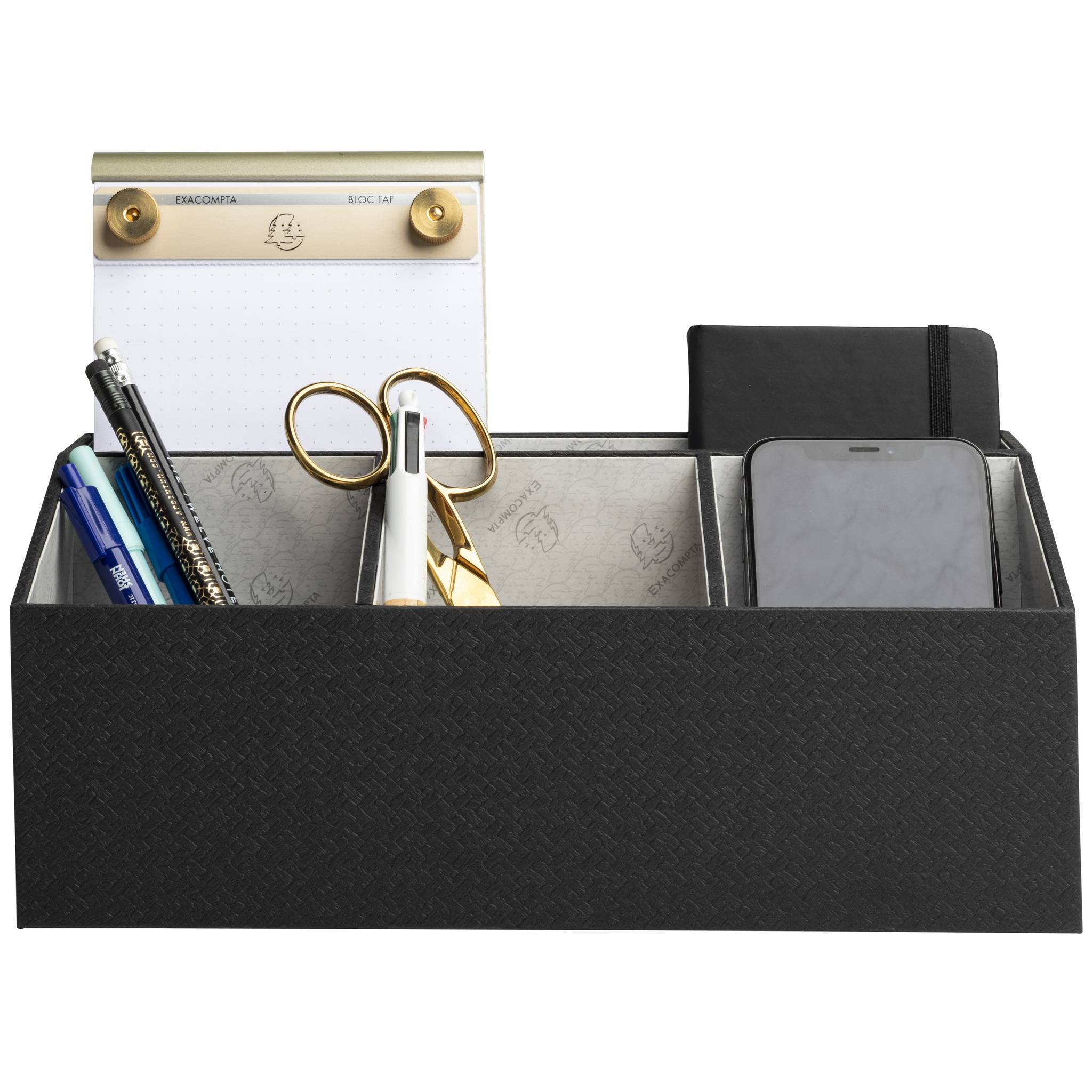 Exacompta Schreibtisch-Organizer 4 Fächer 115x277x147 cm Schwarz 68601E