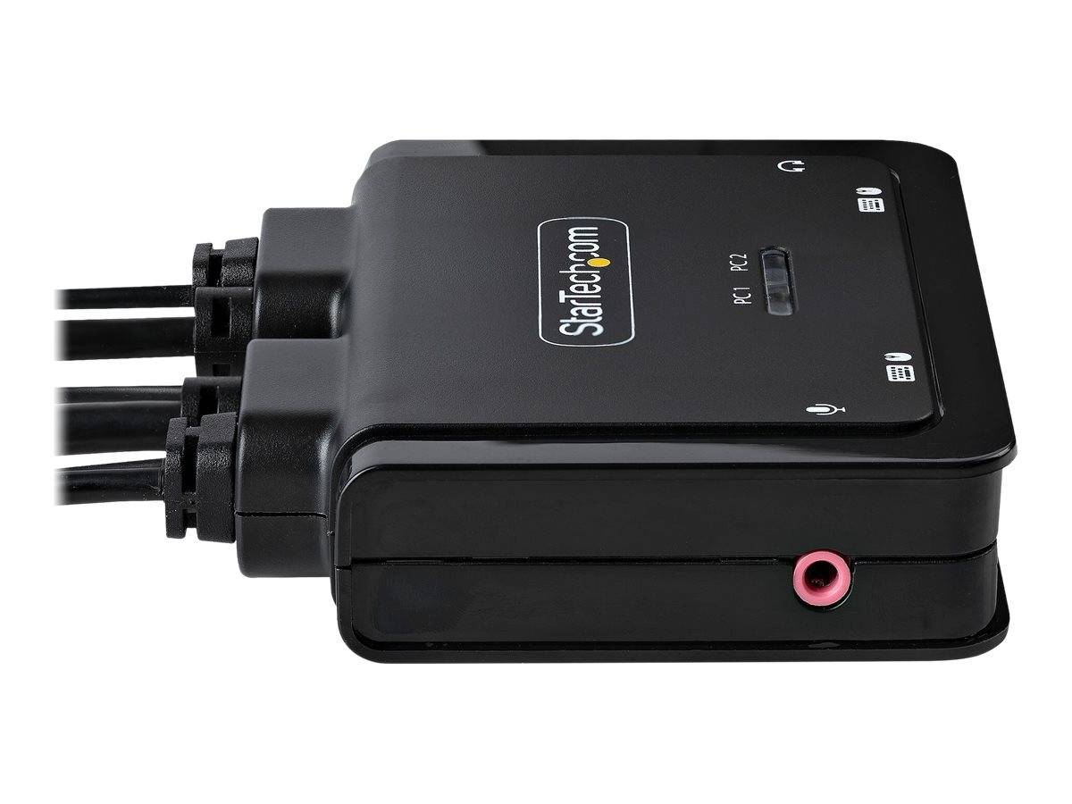 StarTech.com 2-Port Hybrid USB-C HDMI Cable KVM Switch, 4K 60Hz, Compact KVM with 6ft/1.8m USB-A/HDMI/Audio & 4ft/1.2m U