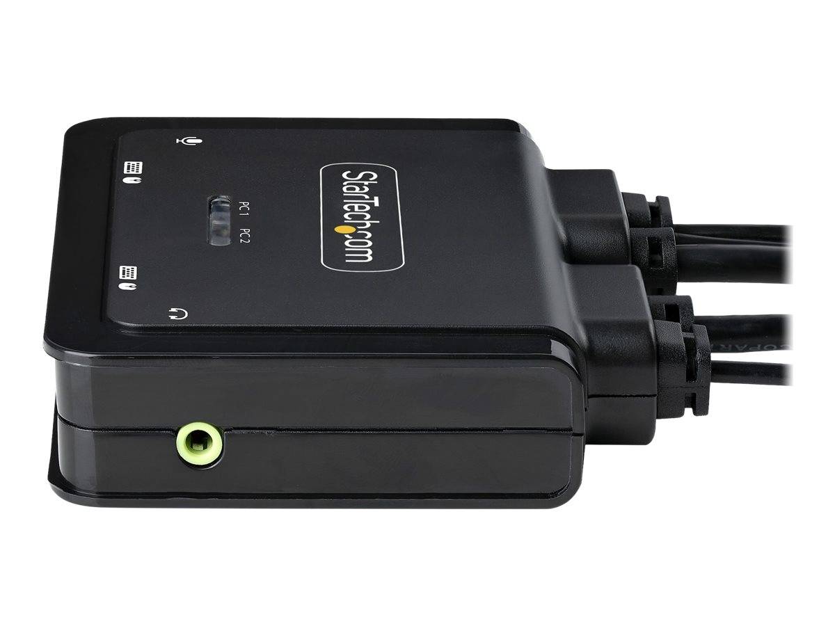 StarTech.com 2-Port Hybrid USB-C HDMI Cable KVM Switch, 4K 60Hz, Compact KVM with 6ft/1.8m USB-A/HDMI/Audio & 4ft/1.2m U