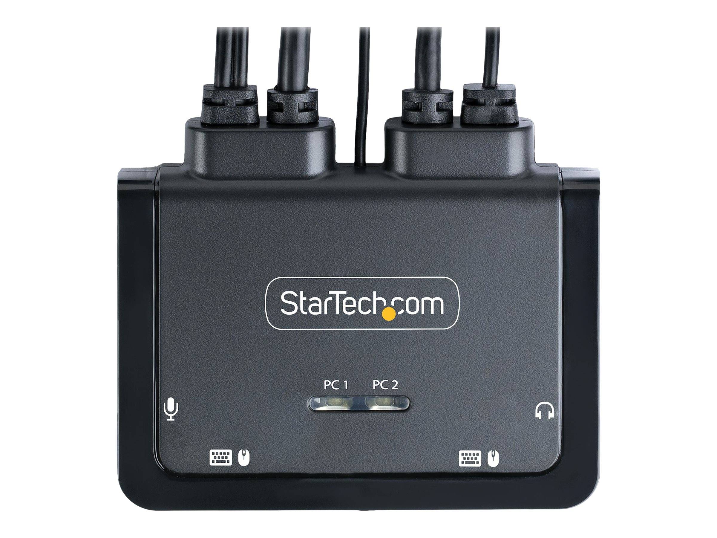 StarTech.com 2-Port Hybrid USB-C DisplayPort Cable KVM Switch, 4K 60Hz, Compact KVM with 6ft/1.8m USB-A/DisplayPort/Audi